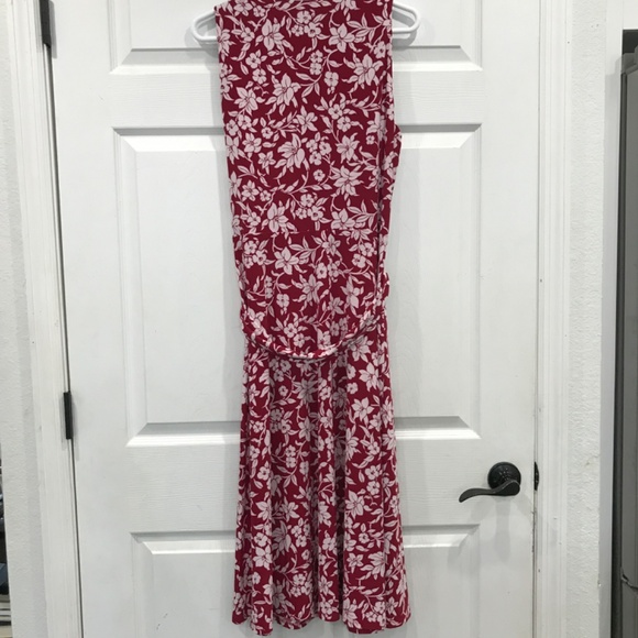 Ralph Lauren Red Dress with Flowers Size 14 - Picture 3 of 3